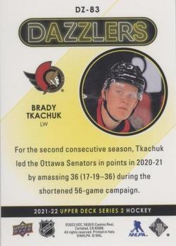 2021-22 Upper Deck - Dazzlers Blue #DZ-83 Brady Tkachuk Back