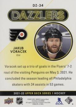 2021-22 Upper Deck - Dazzlers Orange #DZ-34 Jakub Voracek Back