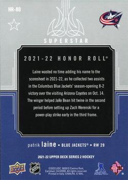 2021-22 Upper Deck - Honor Roll #HR-80 Patrik Laine Back