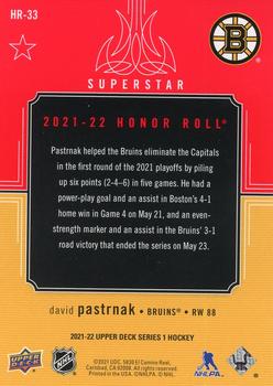 2021-22 Upper Deck - Honor Roll Rainbow Red #HR-33 David Pastrnak Back