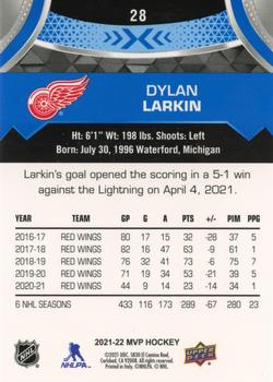 2021-22 Upper Deck MVP - Blue #28 Dylan Larkin Back