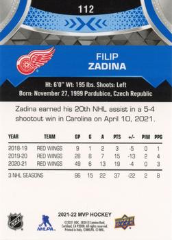 2021-22 Upper Deck MVP - Blue #112 Filip Zadina Back