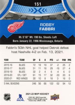 2021-22 Upper Deck MVP - Blue #151 Robby Fabbri Back