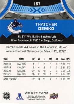 2021-22 Upper Deck MVP - Blue #157 Thatcher Demko Back