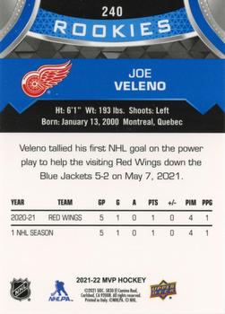 2021-22 Upper Deck MVP - Blue #240 Joseph Veleno Back