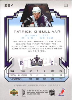 2006-07 Upper Deck - 2006-07 Upper Deck Victory Update #284 Patrick O'Sullivan Back