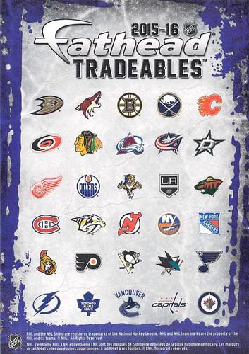 2015-16 Fathead NHL Tradeables #50 Tyler Seguin Back