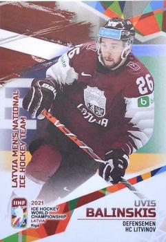 2021 BY Cards IIHF World Championship  (unlicensed) #LAT2021-05 Uvis Balinskis Front