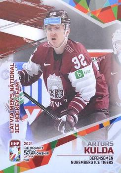 2021 BY Cards IIHF World Championship #LAT2021-08 Arturs Kulda Front