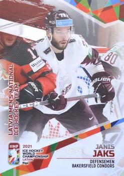 2021 BY Cards IIHF World Championship  (unlicensed) #LAT2021-09 Janis Jaks Front
