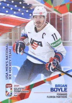 2021 BY Cards IIHF World Championship #USA2021-14 Brian Boyle Front