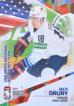 2021 BY Cards IIHF World Championship  (unlicensed) #USA2021-17 Jack Drury Front