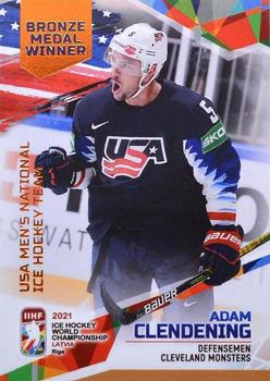 2021 BY Cards IIHF World Championship #USA2021-34 Adam Clendening Front