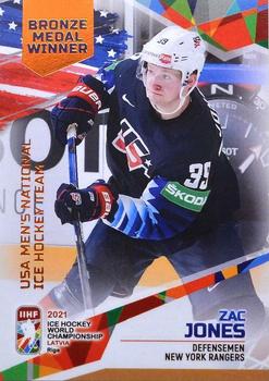 2021 BY Cards IIHF World Championship #USA2021-37 Zac Jones Front