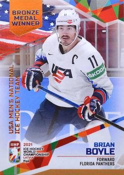 2021 BY Cards IIHF World Championship #USA2021-41 Brian Boyle Front