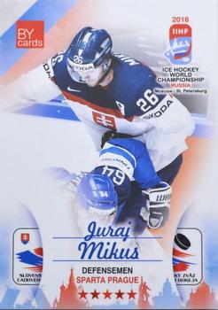 2016 BY Cards IIHF World Championship (Unlicensed) #SVK-008 Juraj Mikus Front