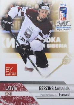 2015 BY Cards IIHF World Championship (Unlicensed) #LAT-16 Armands Berzins Front