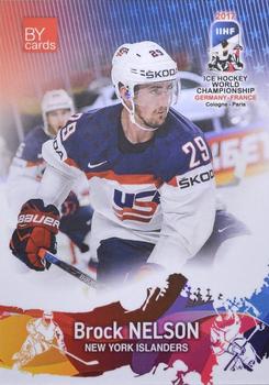 2017 BY Cards IIHF World Championship #USA/2017-24 Brock Nelson Front