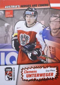 2018 BY Cards IIHF World Championship (Unlicensed) #AUT/2018-12 Clemens Unterweger Front