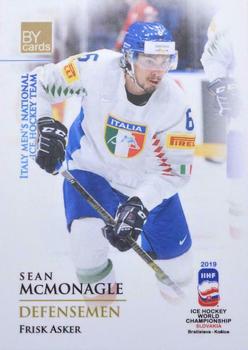 2019 BY Cards IIHF World Championship  (unlicensed) #ITA/2019-04 Sean McMonagle Front