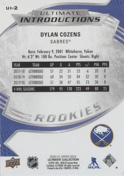 2020-21 Upper Deck Ultimate Collection - Ultimate Introductions #UI-2 Dylan Cozens Back