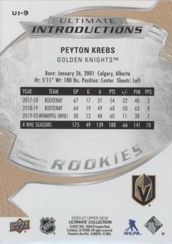 2020-21 Upper Deck Ultimate Collection - Ultimate Introductions #UI-9 Peyton Krebs Back