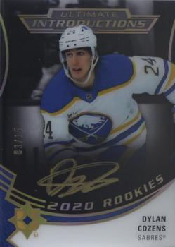 2020-21 Upper Deck Ultimate Collection - Ultimate Introductions Autographs Onyx Black #UI-2 Dylan Cozens Front