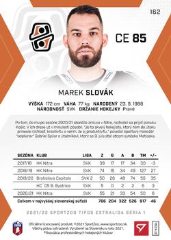 2021-22 SportZoo Tipos Extraliga #162 Marek Slovak Back