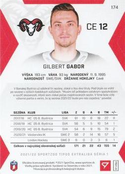 2021-22 SportZoo Tipos Extraliga #174 Gilbert Gabor Back