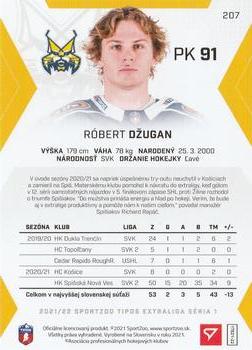 2021-22 SportZoo Tipos Extraliga #207 Robert Dzugan Back