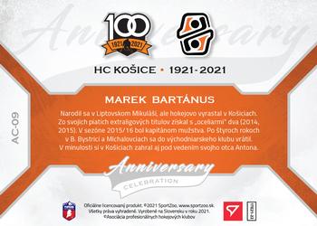 2021-22 SportZoo Tipos Extraliga - Anniversary Celebration #AC-09 Marek Bartanus Back