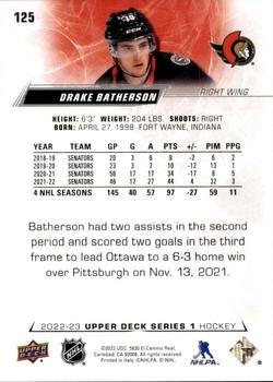 2022-23 Upper Deck #125 Drake Batherson Back