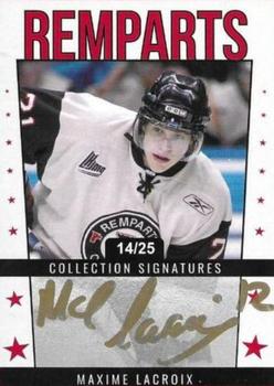 2021-22 Quebec Remparts (QMJHL) 25th Anniversary - Signatures Red (Rouge) #A-ML Maxime Lacroix Front