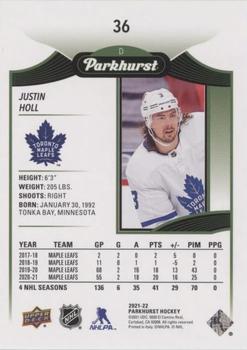 2021-22 Parkhurst - Gold Lite FX #36 Justin Holl Back