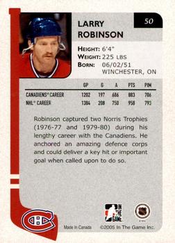 2004-05 In The Game Franchises Canadian - SportsFest Chicago #50 Larry Robinson Back