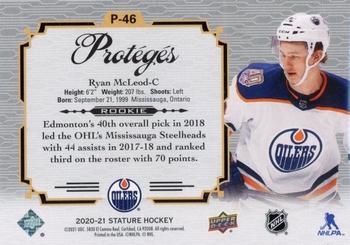 2020-21 Upper Deck Stature - Proteges #P-46 Ryan McLeod Back