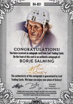 2022 Leaf Art of Hockey #BA-BS1 Borje Salming Back