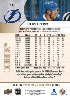 2021-22 Upper Deck - Speckled Rainbow Foil #640 Corey Perry Back