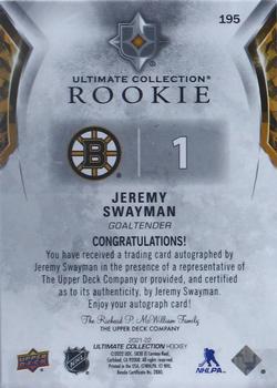 2021-22 Upper Deck Ultimate Collection #195 Jeremy Swayman Back