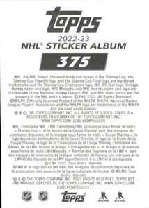 2022-23 Topps NHL Sticker Collection #375 Team Logo Back