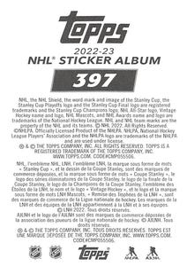 2022-23 Topps NHL Sticker Collection #397 Logan Couture Back