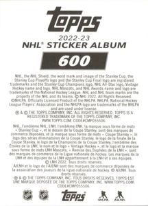 2022-23 Topps NHL Sticker Collection #600 Leon Draisaitl Back