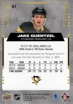 2021-22 Upper Deck Stature #61 Jake Guentzel Back
