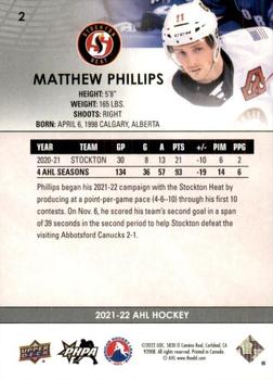 2021-22 Upper Deck AHL - Exclusives #2 Matthew Phillips Back