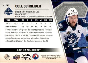 2021-22 Upper Deck AHL - Captains #L-12 Cole Schneider Back