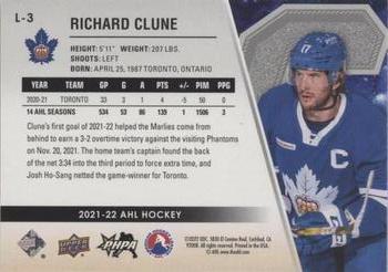 2021-22 Upper Deck AHL - Captains Red #L-3 Richard Clune Back