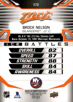 2022-23 Upper Deck MVP - Ice Battles #172 Brock Nelson Back