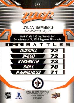 2022-23 Upper Deck MVP - Ice Battles #233 Dylan Samberg Back