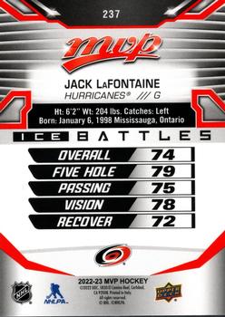 2022-23 Upper Deck MVP - Ice Battles #237 Jack LaFontaine Back