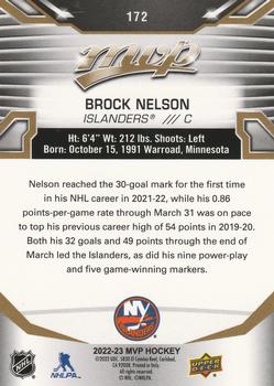 2022-23 Upper Deck MVP - Gold Script #172 Brock Nelson Back